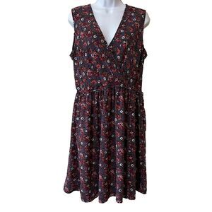 Xhilaration Womens Ditsy Floral Sleeveless Surplice Neck A Line Dress SZ XL